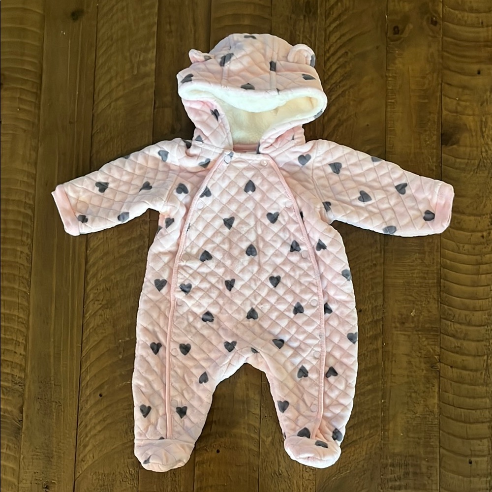 Nordstrom Pink Quilted baby bunting/snow suit